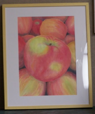 Hannah worked at a fruit stand in the summer, and was inspired to paint these apples in watercolor.